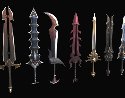 3D PROPS – WEAPON 100 by LAYERLAB (LayerLab, layerlab) – collection of 100 low-poly weapons for RPG and action games, available on LayerStore and Unity AssetStore.