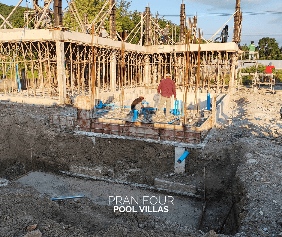 Pool shell and ground floor slab complete