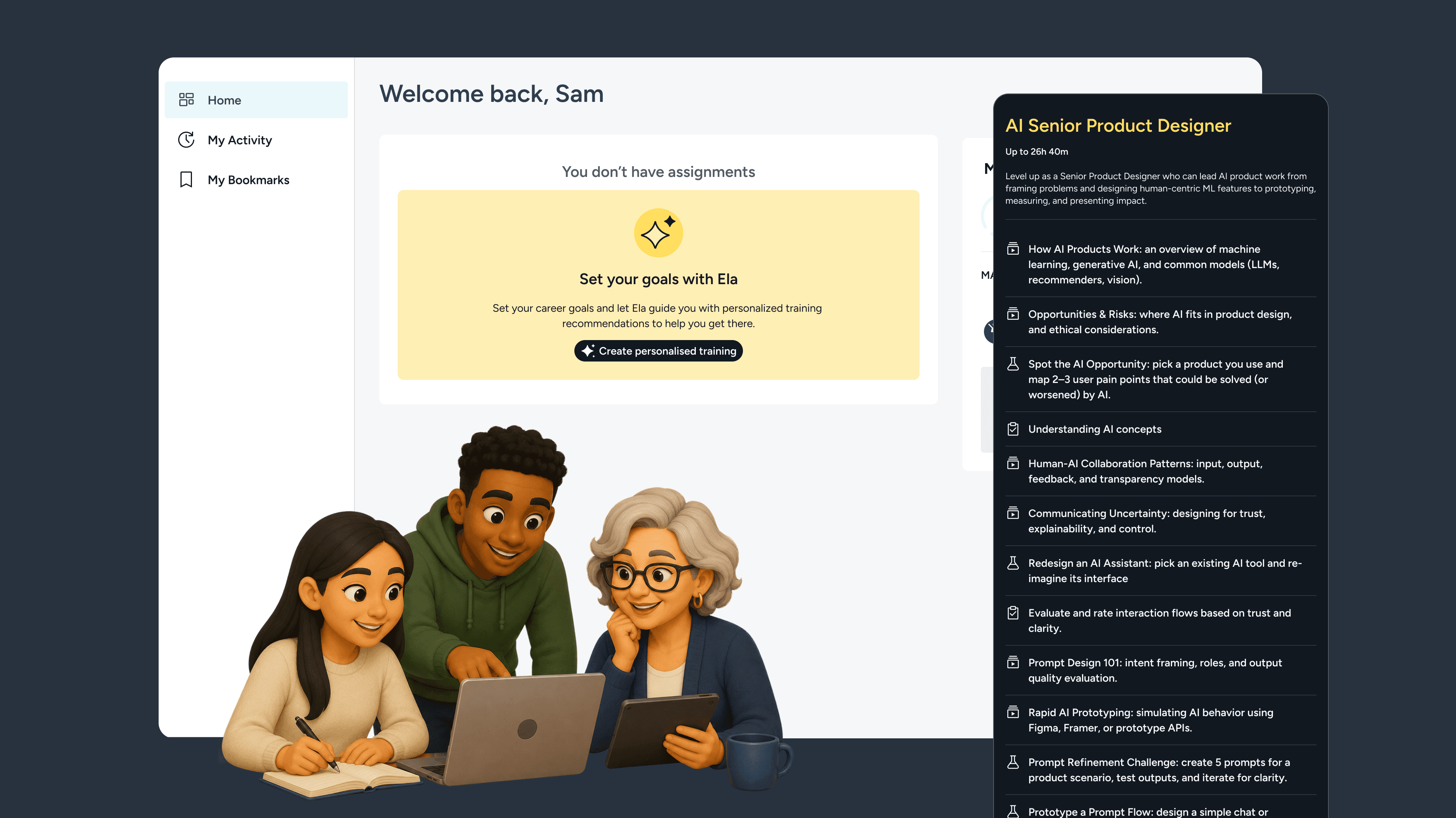 UI of AI assistant illustrating chat and and text selection