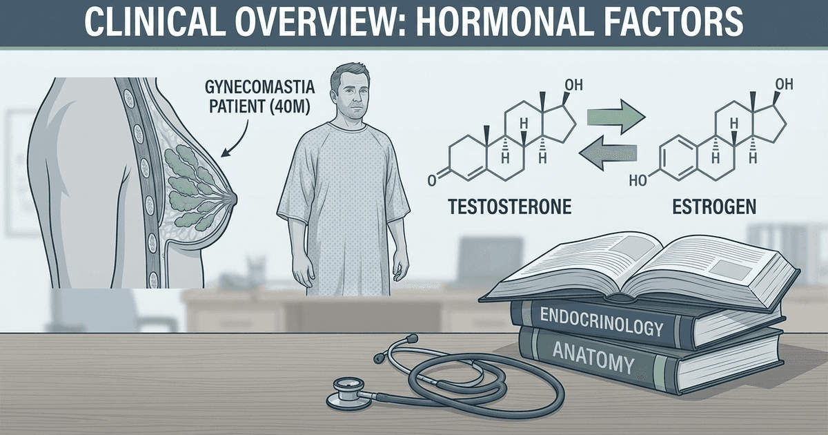 Cover: Gynecomastia in NEET PG: 40-Year-Old Male with Breast Tissue — Causes, Drug Culprits & High-Yield MCQ Guide (2026)