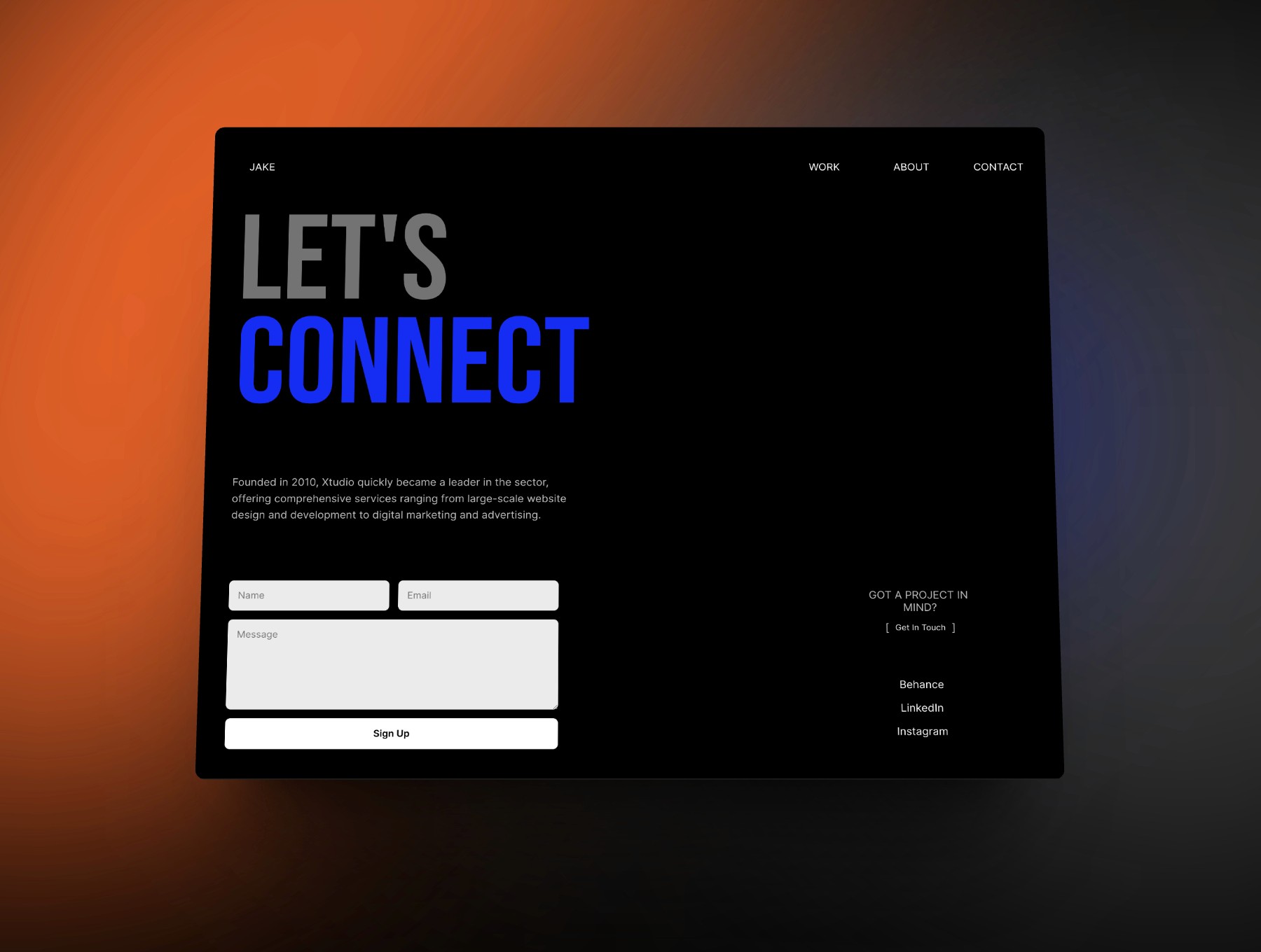 contact designer portfolio 