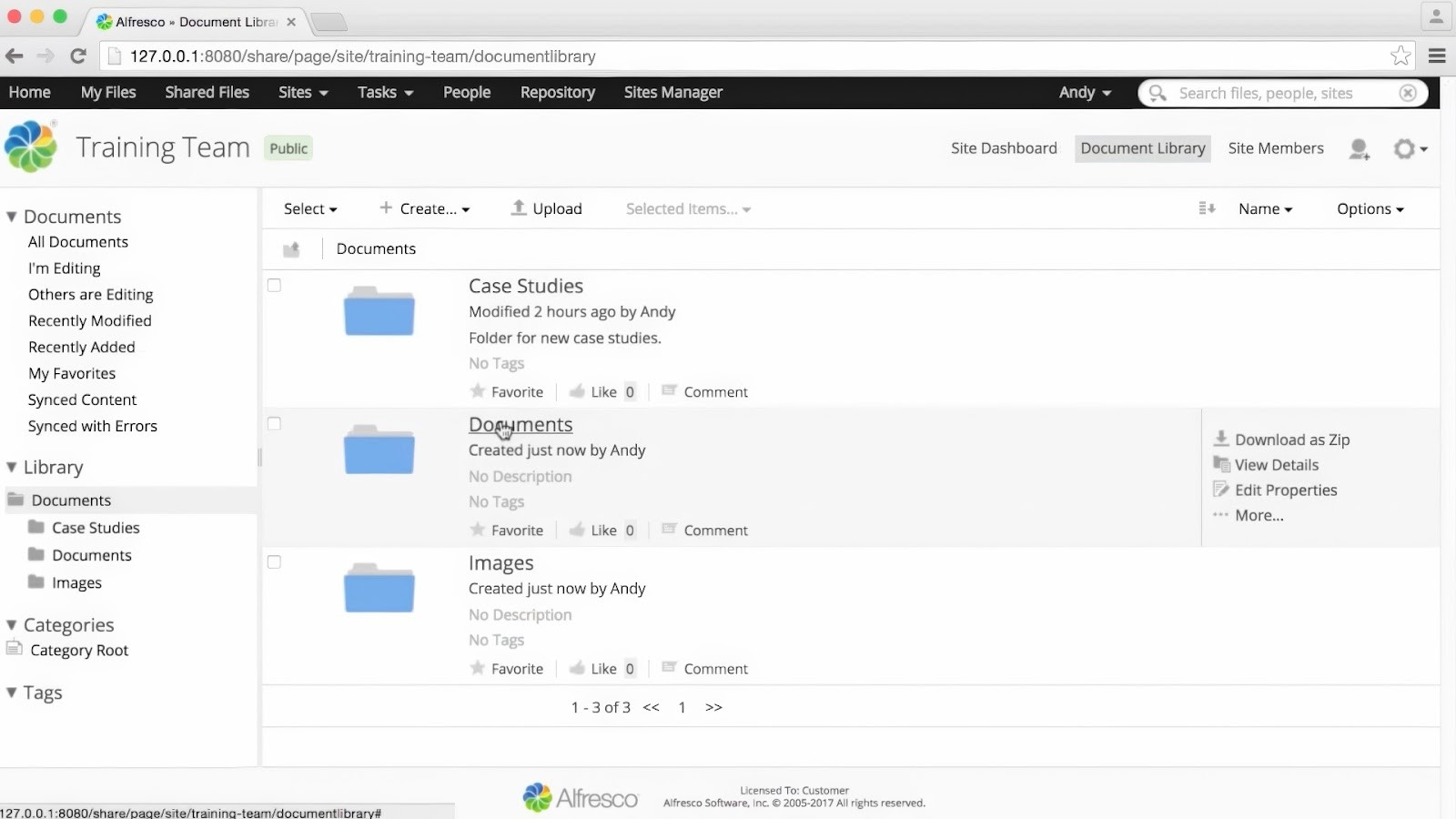 Alfresco's enterprise document library