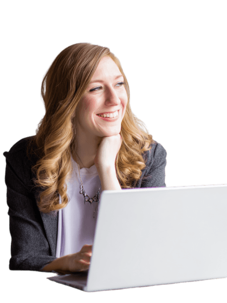 Woman sitting at computer