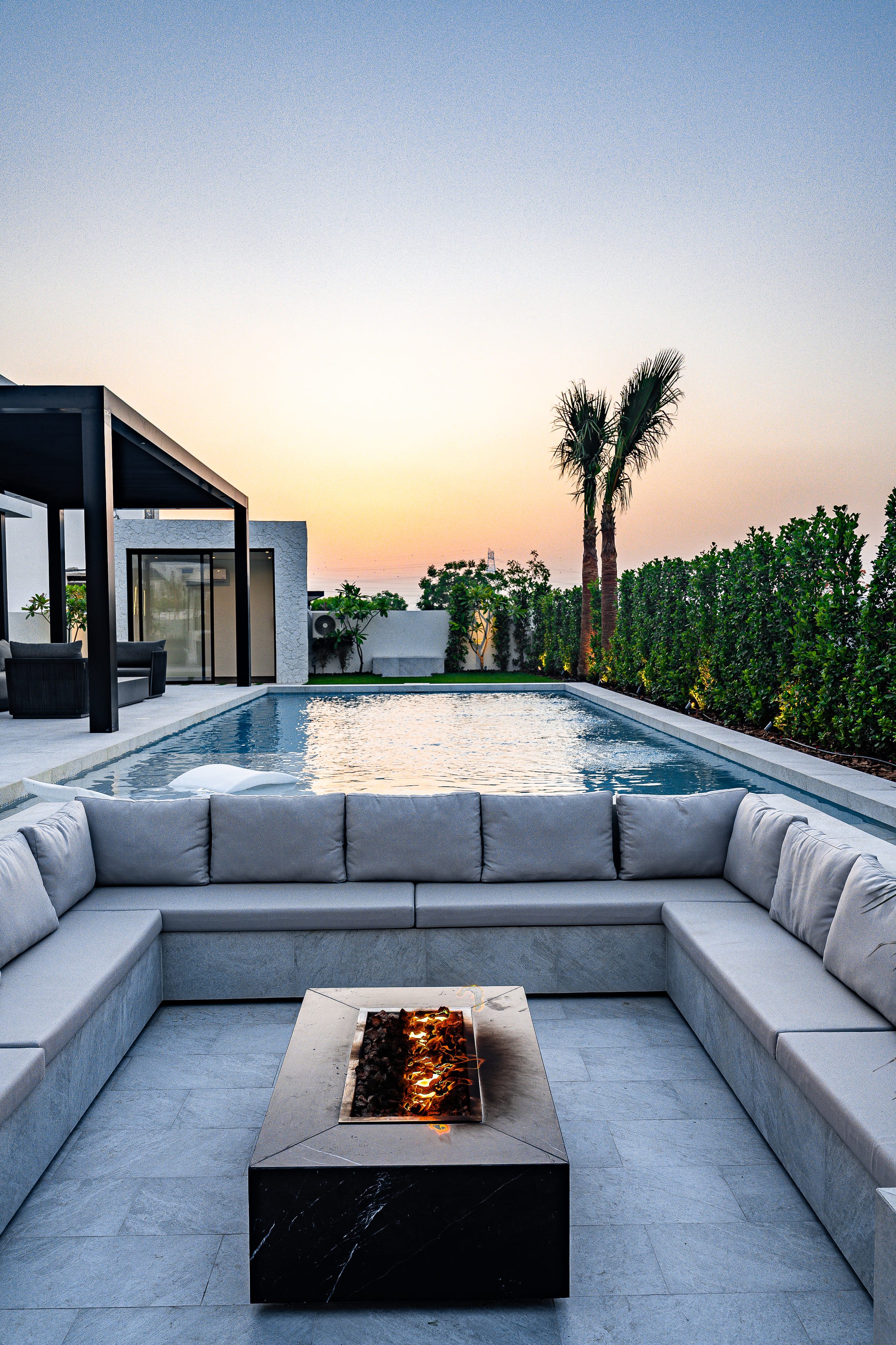 Image of a bedroom with a big glass window 