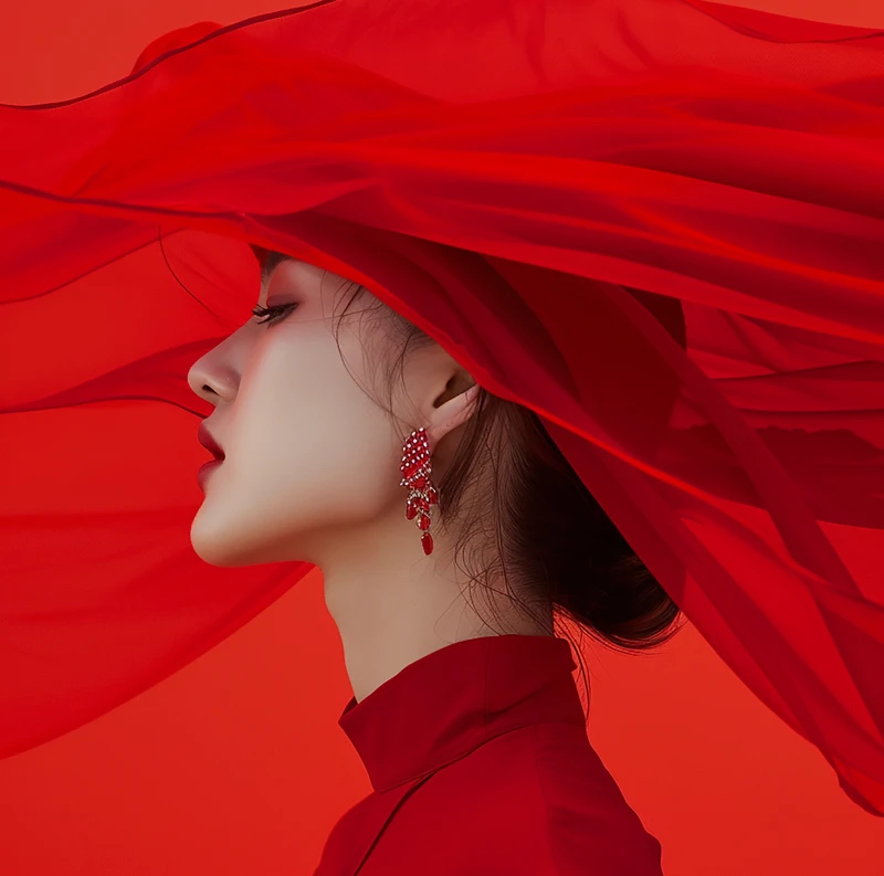 a woman wearing red hat