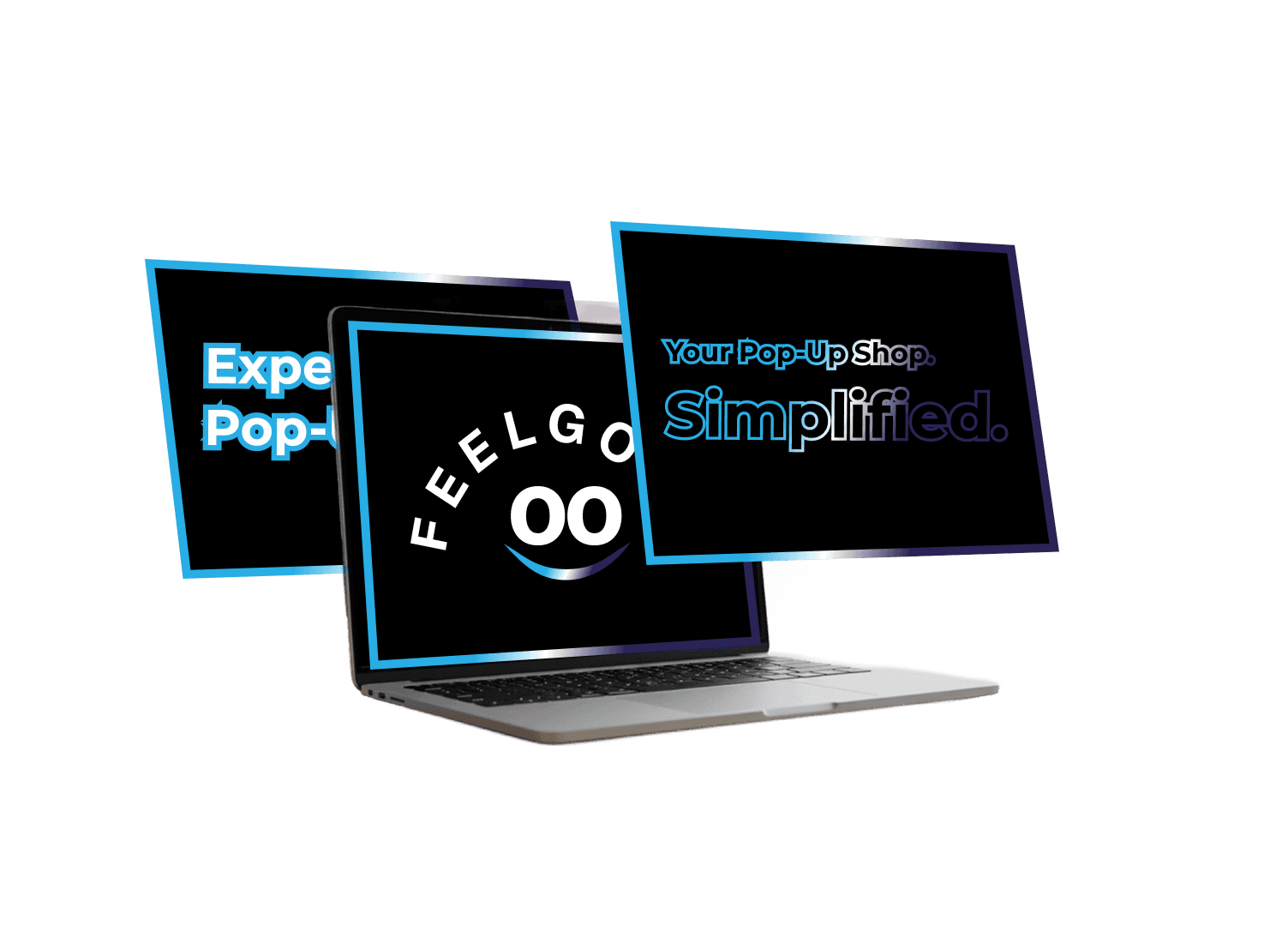 Three orange and black presentations stacked, showcasing titles with a sleek, modern design.