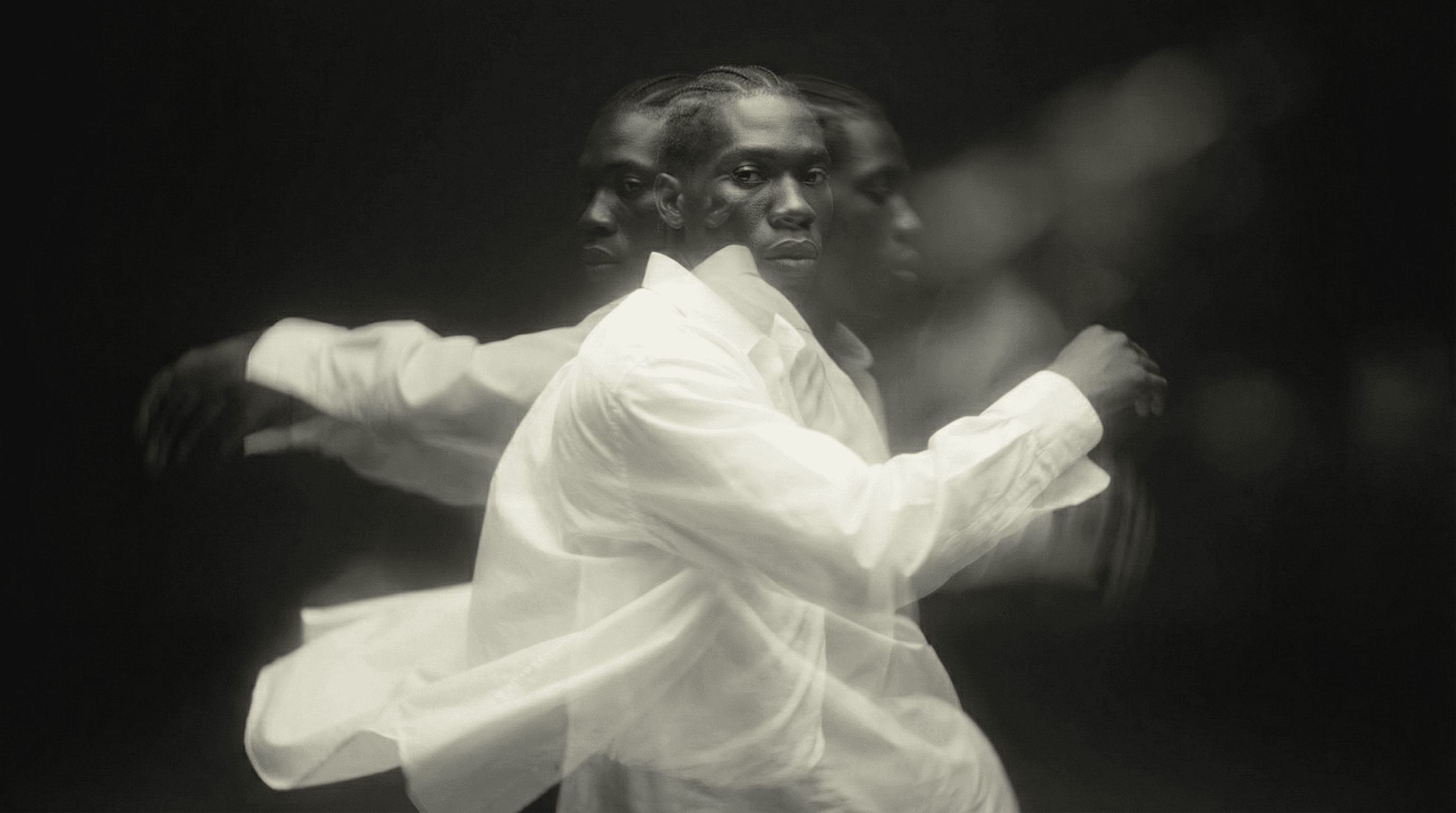 Minimalist void environment, Isolation of human mechanics, Pure form revelation, Avant-Garde Performance Art, Engineered by Aventi