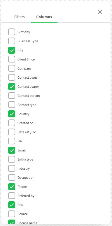 Using checkboxes in alphabetical order seemed to help but the list was long.