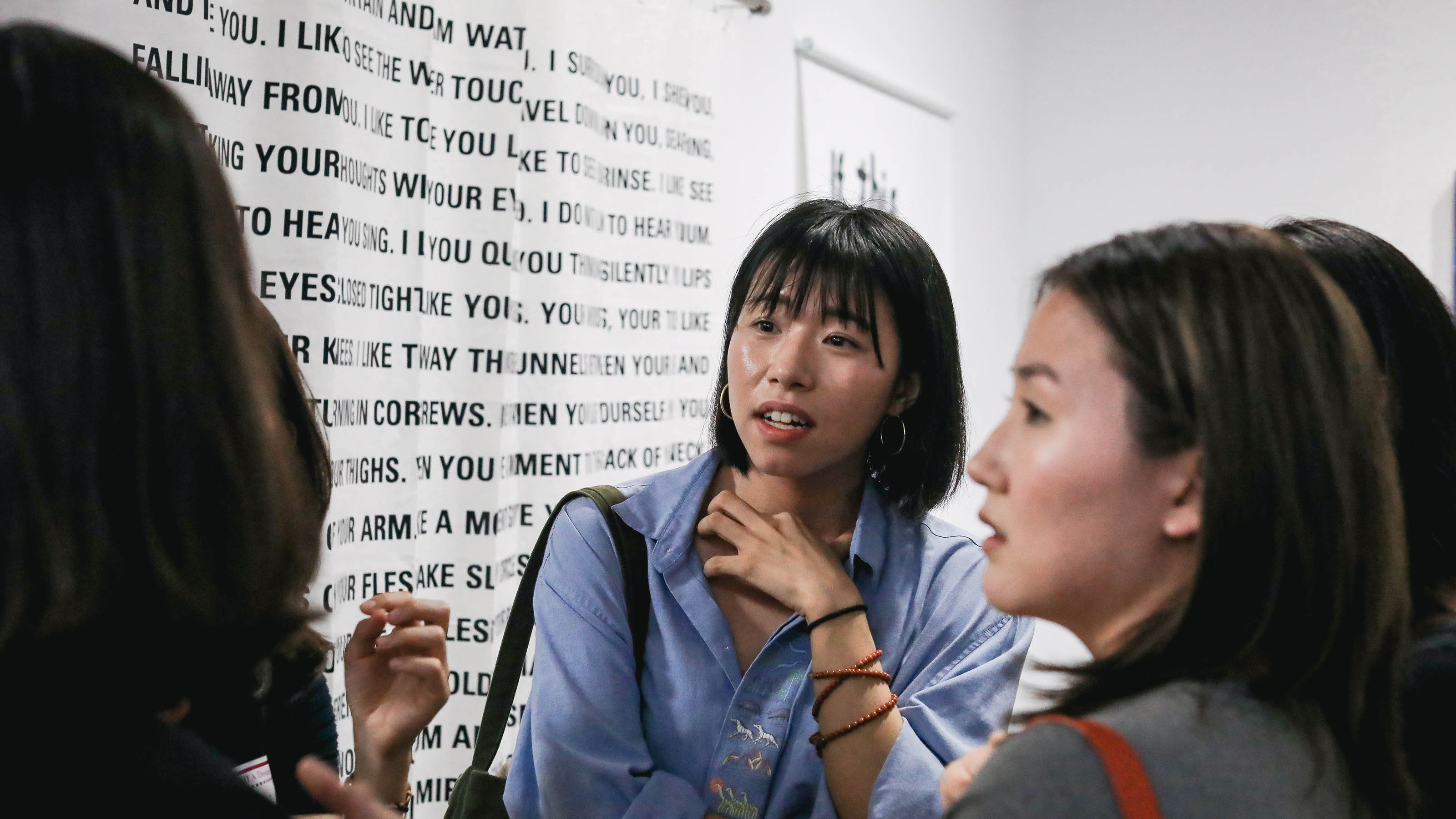 Students having a conversation