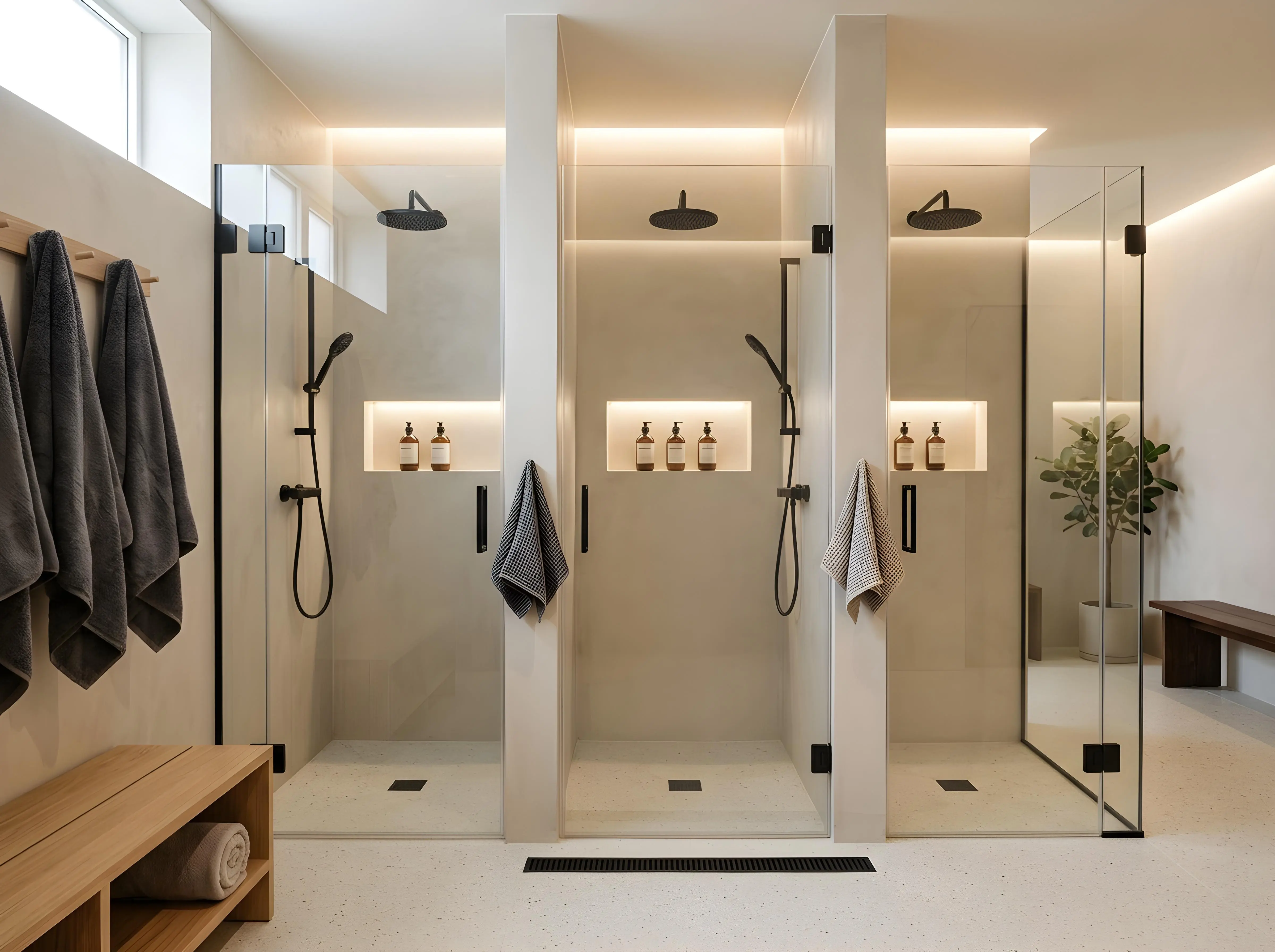 3 modern shower cubicles 