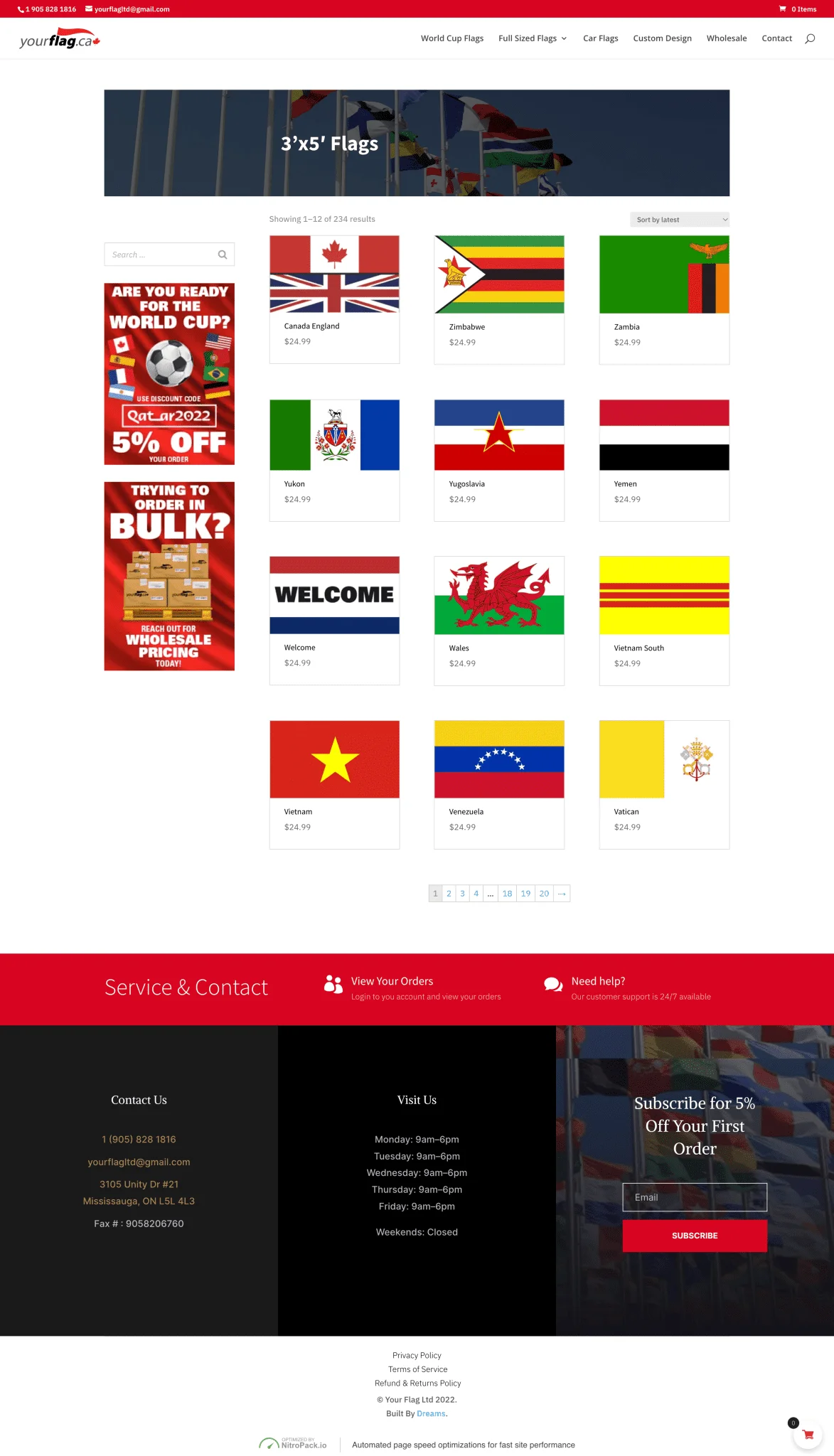 3x5′-Flags page for yourflag website developed & designed by Dreams Agency Mississauga, Ontario