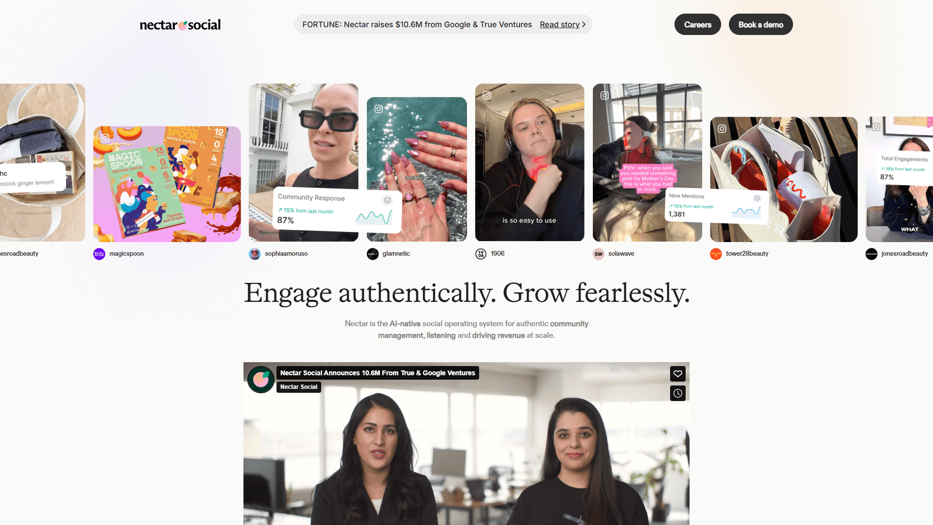 Nectar Social landing page