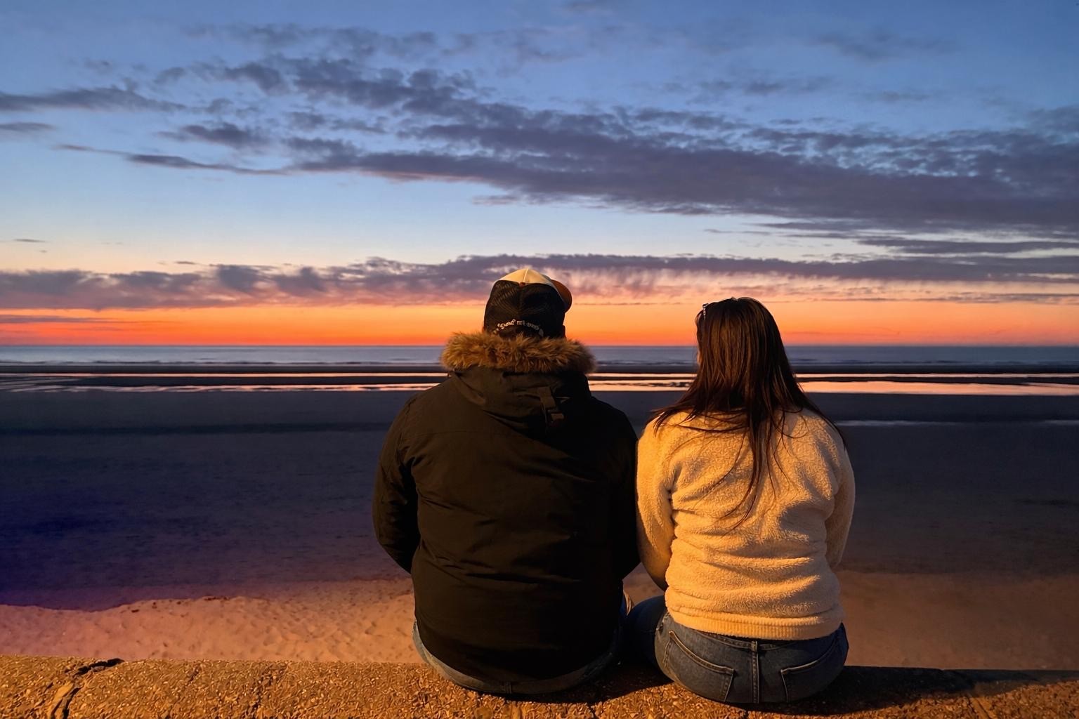 Drone shot of a running track at night