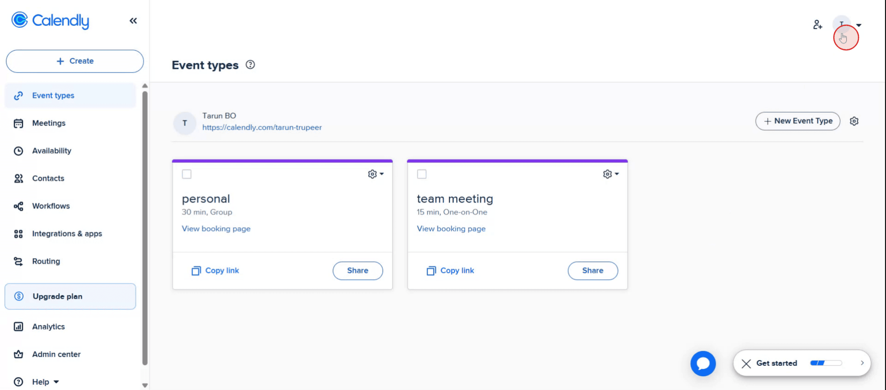 Locate the profile option and click on it.