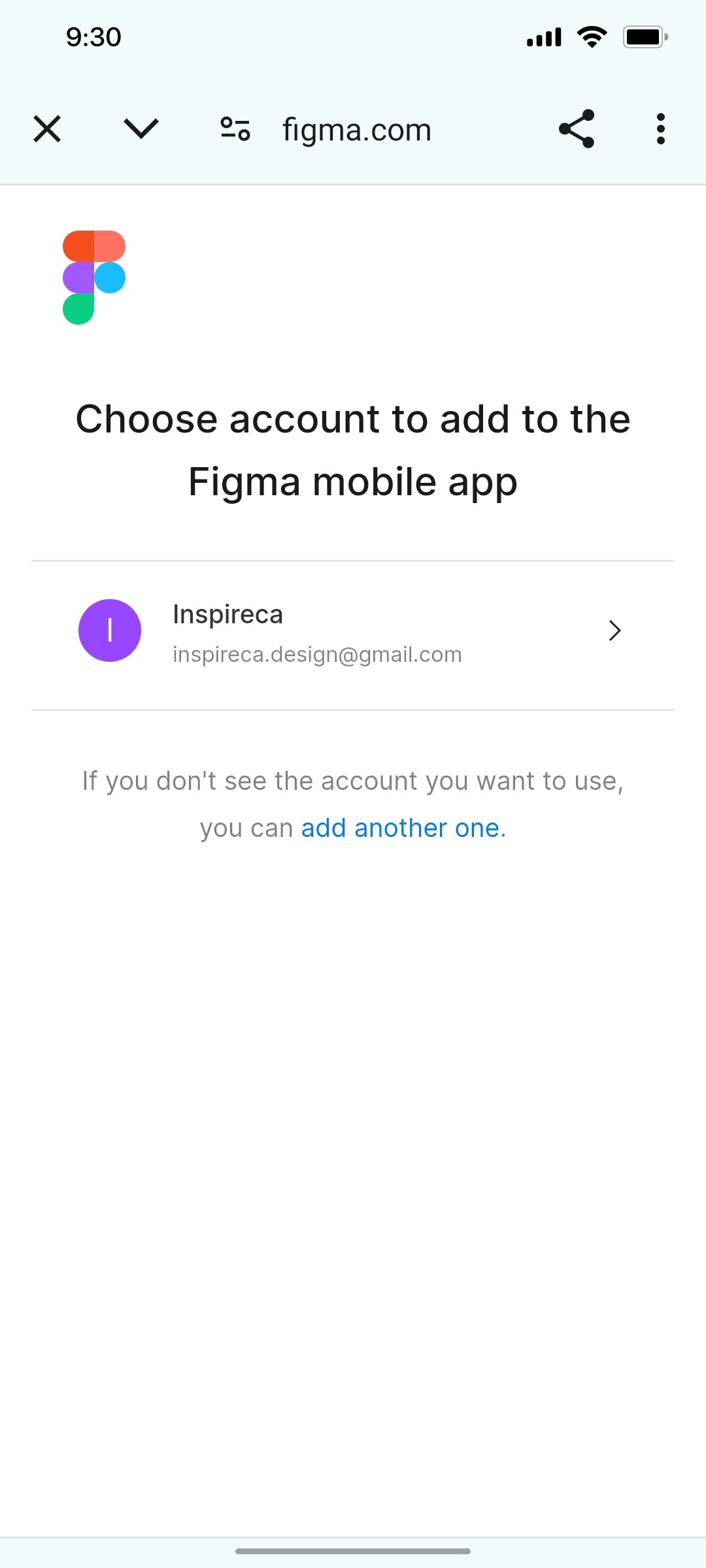 Figma Choose account screen