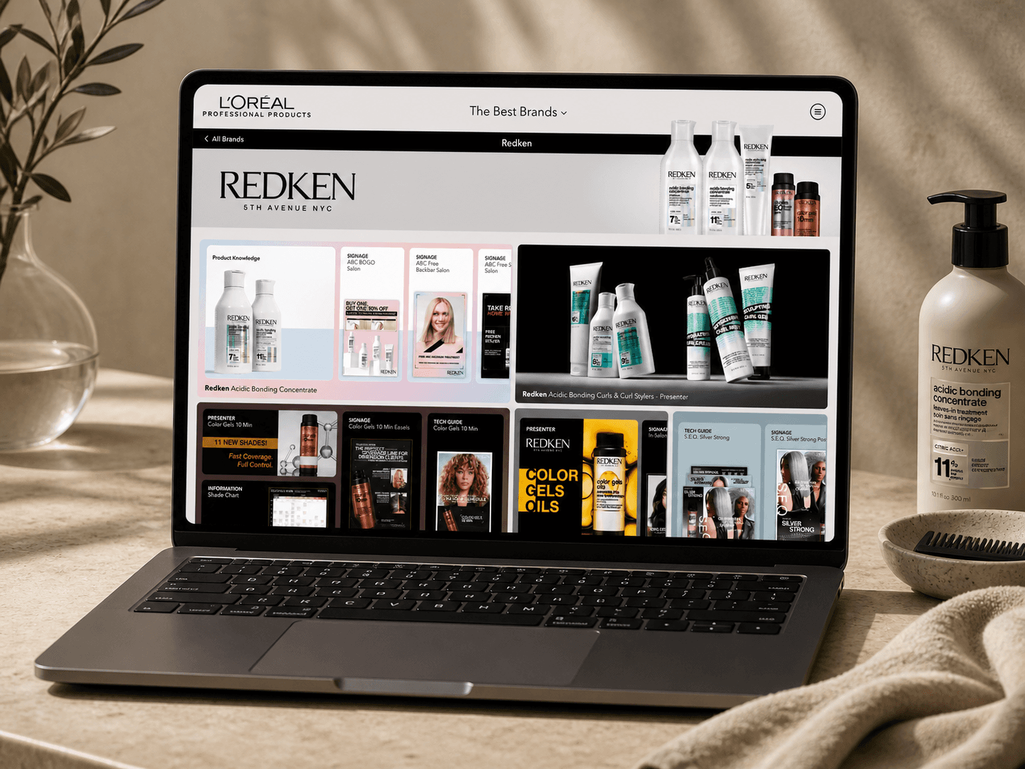 ProSource on a laptop in a salon