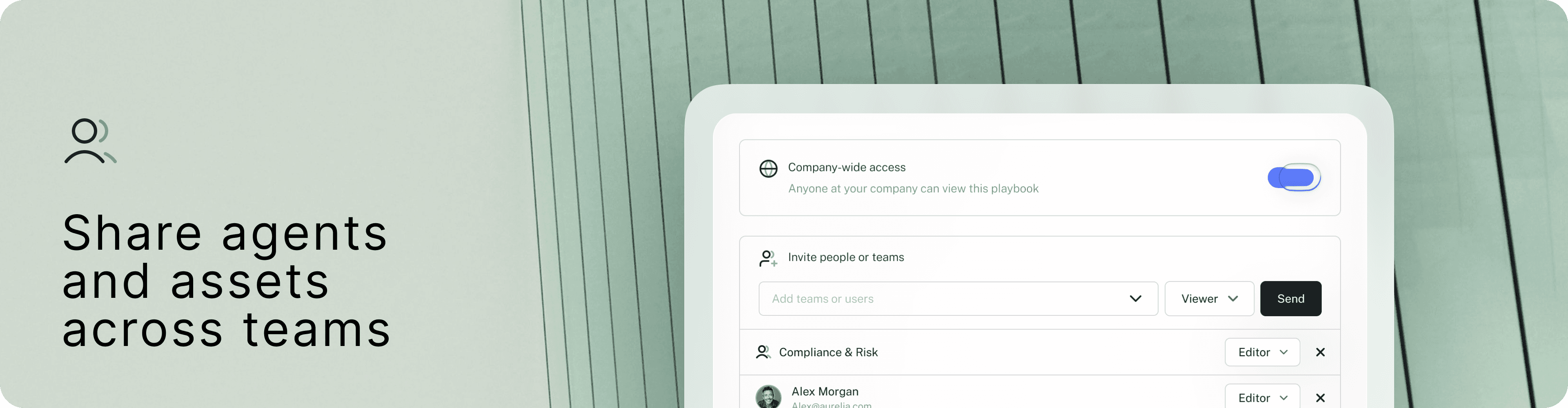 Share agents and assets across teams