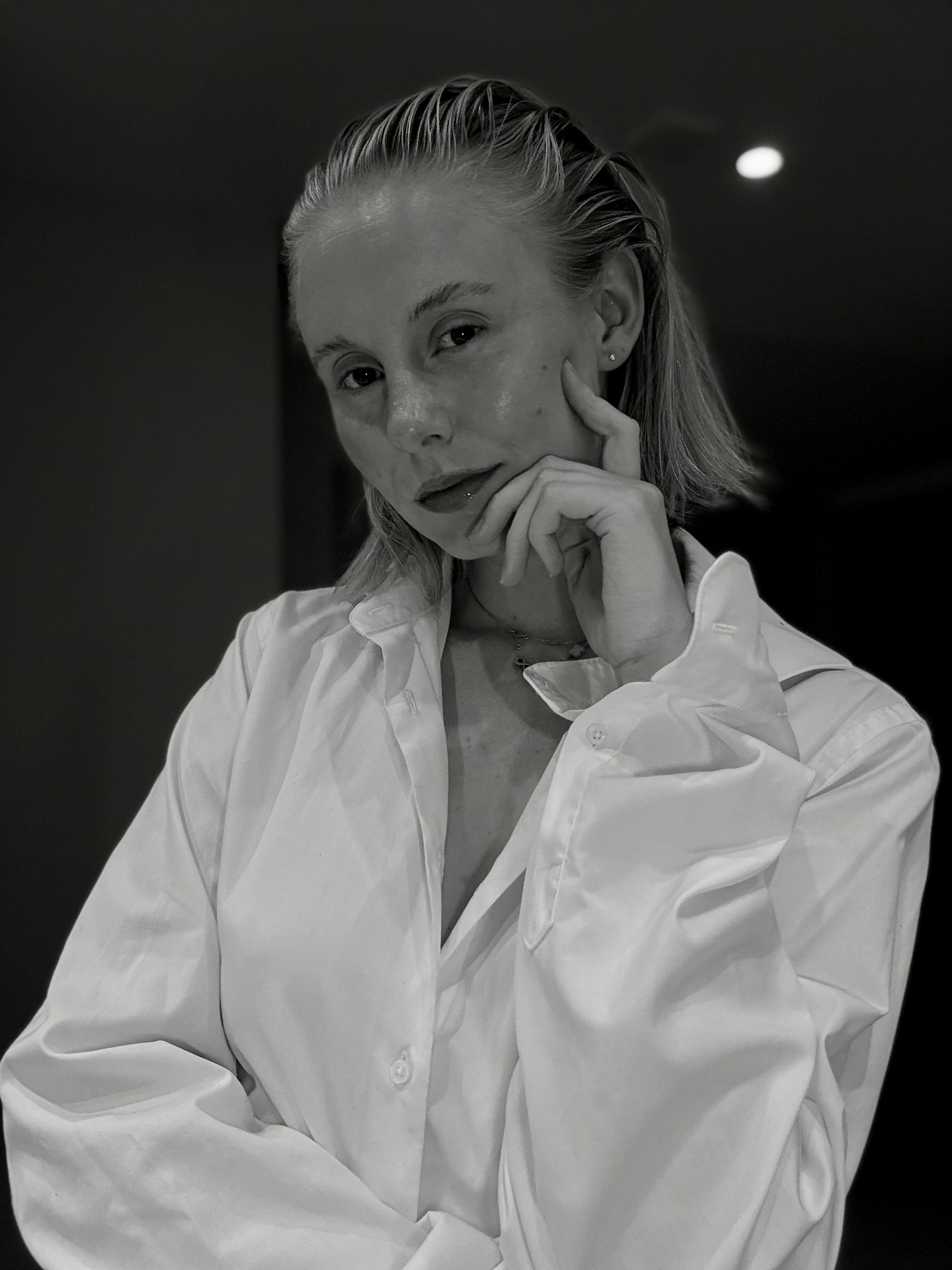 Black and white editorial portrait