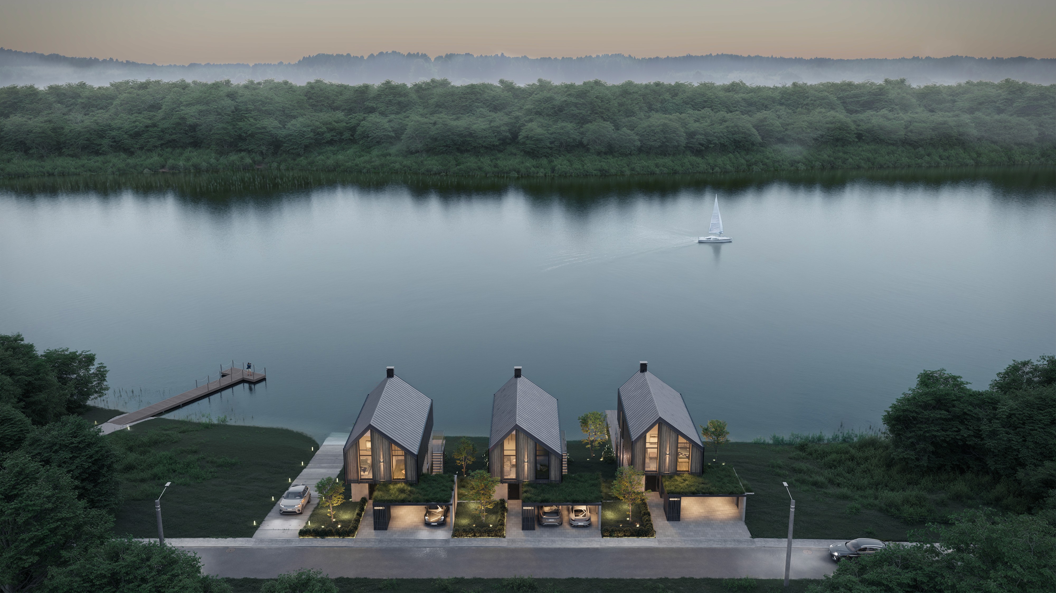 Dynamic picture of a cyclist riding downhill