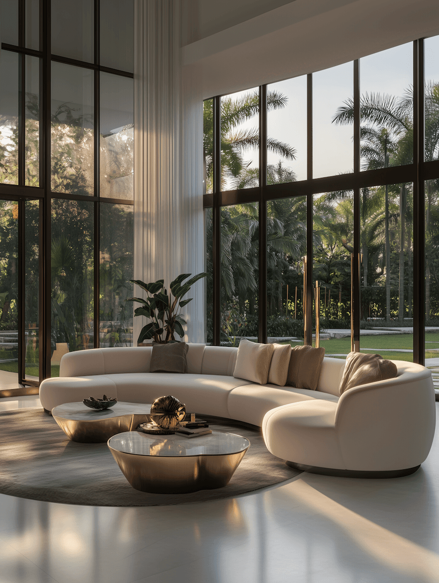 Nature-facing premium room with warm, earthy tones