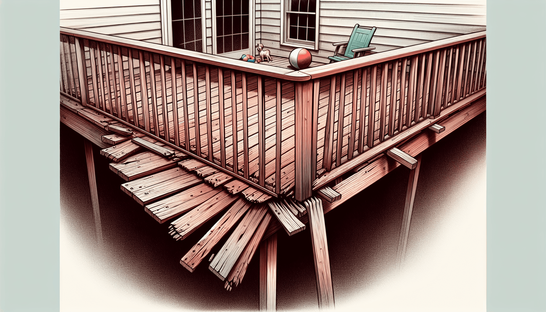 Illustration of loose deck railings