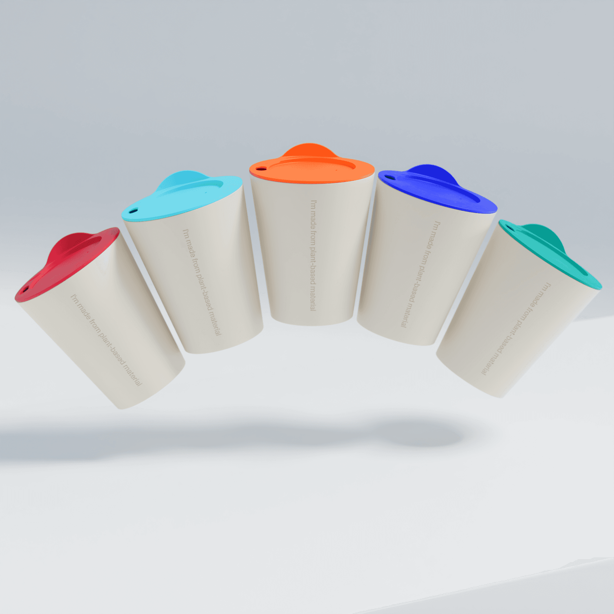 Five floating Zerocups