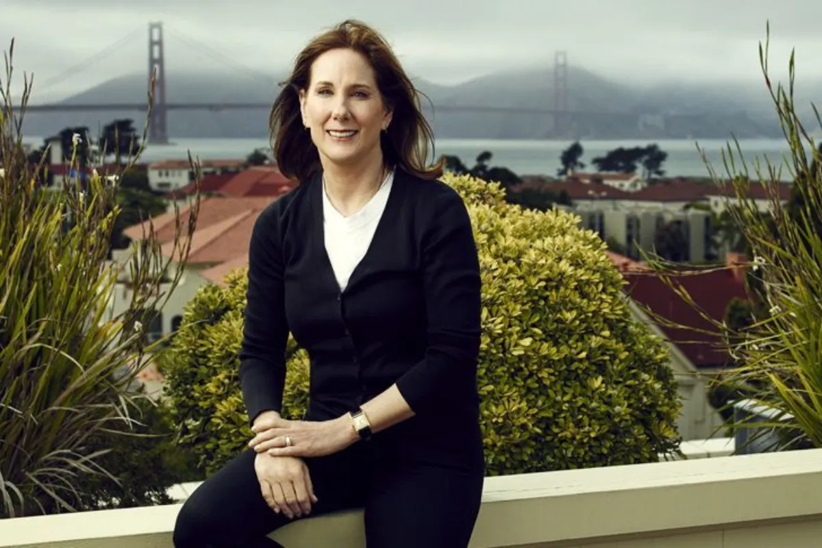 Kathleen Kennedy during her tenure at Lucasfilm, pictured with the Golden Gate Bridge in the background.