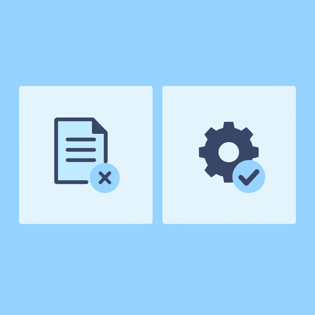 Before and after comparison: left side shows slow manual reading with X mark, right side shows fast strategic analysis with checkmark