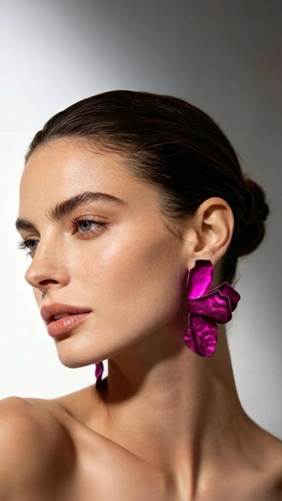 Pembe Floral Küpe