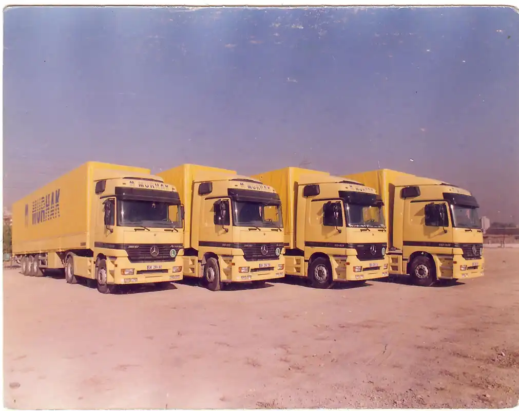 Truck crossing bridge