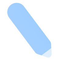 Dettaglio grafico di un'icona a forma di matita stilizzata di colore azzurro, inserita in un box blu scuro per indicare la compilazione del form.