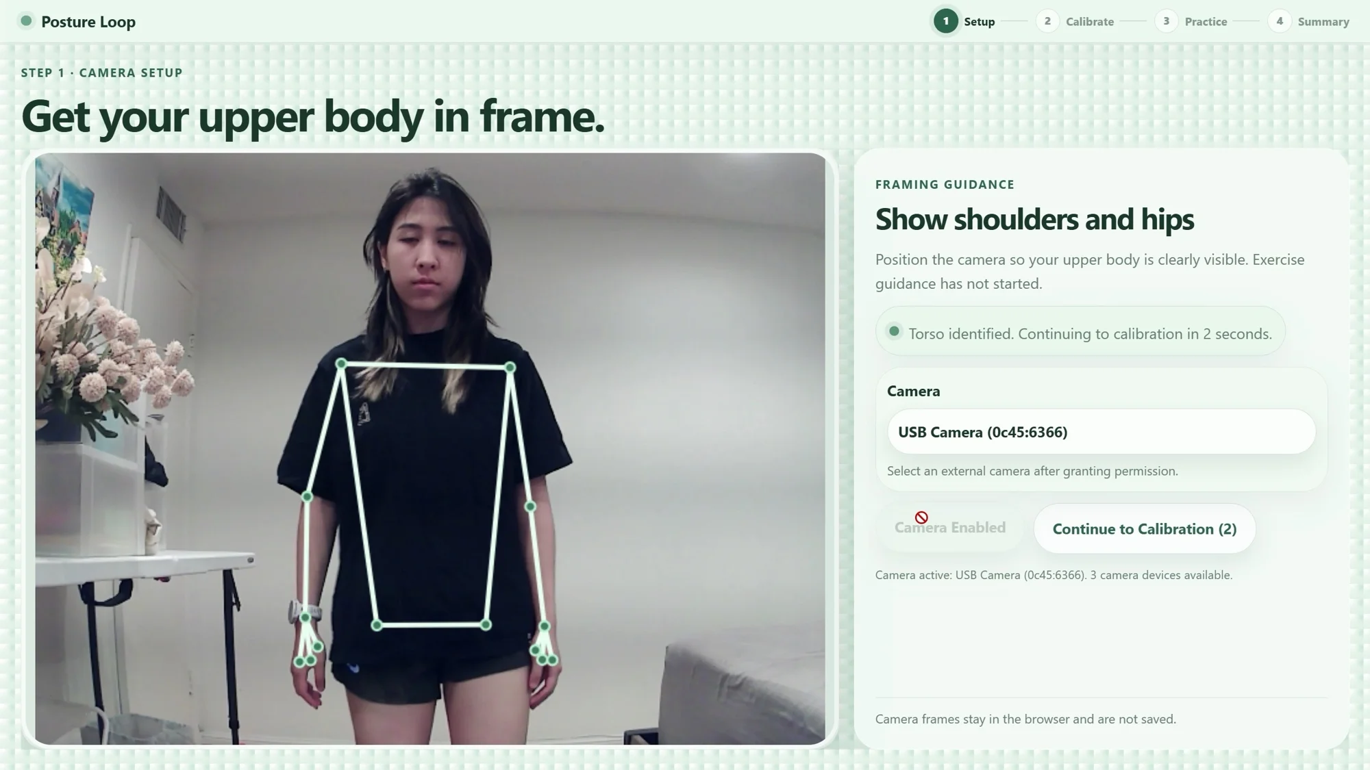 Posture Loop browser app