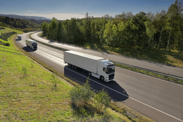 Refrigerated truck on the highway