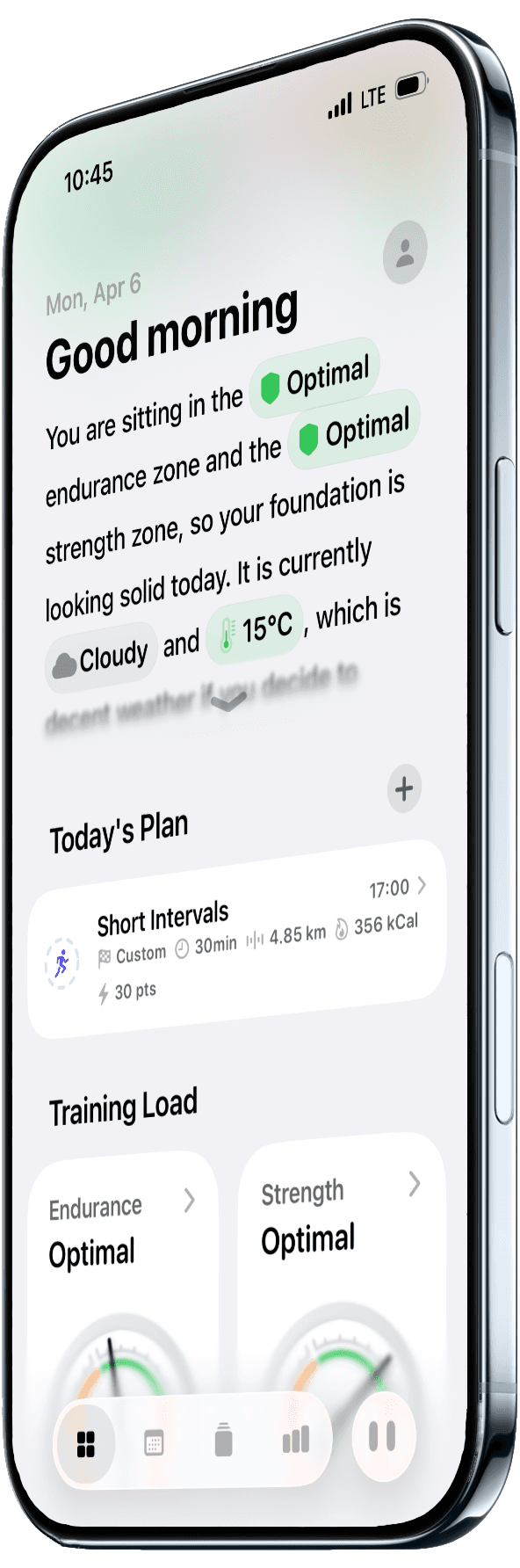 A screenshot of peaks showing the afternoon dip