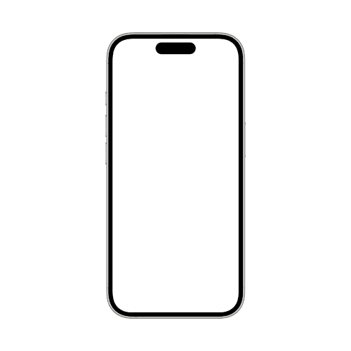 White iPhone 16 mockup straight front view