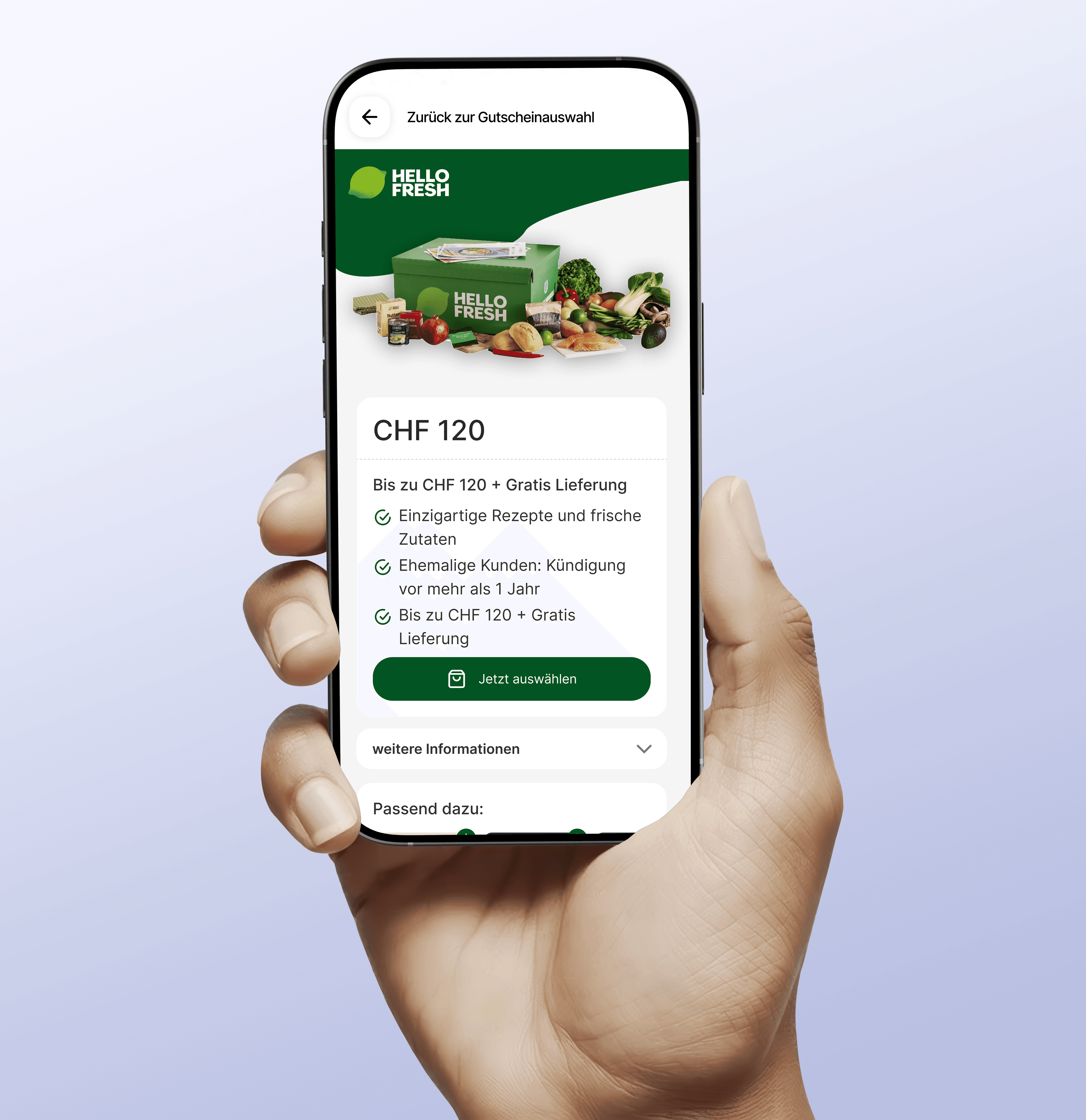 Smartphone mit Sovendus Produkt-Screen