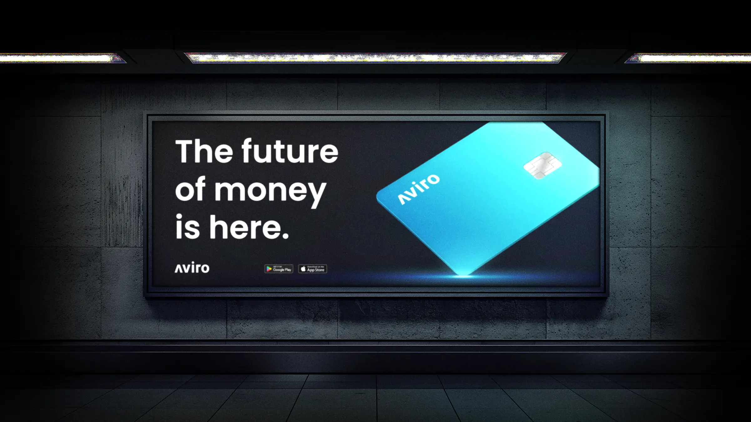 Subway print advertisement for Aviro fintech campaign