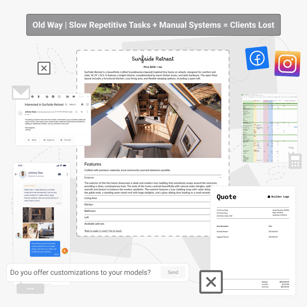 Old way of showcasing model range without Tiny Easy's 3D Configurator