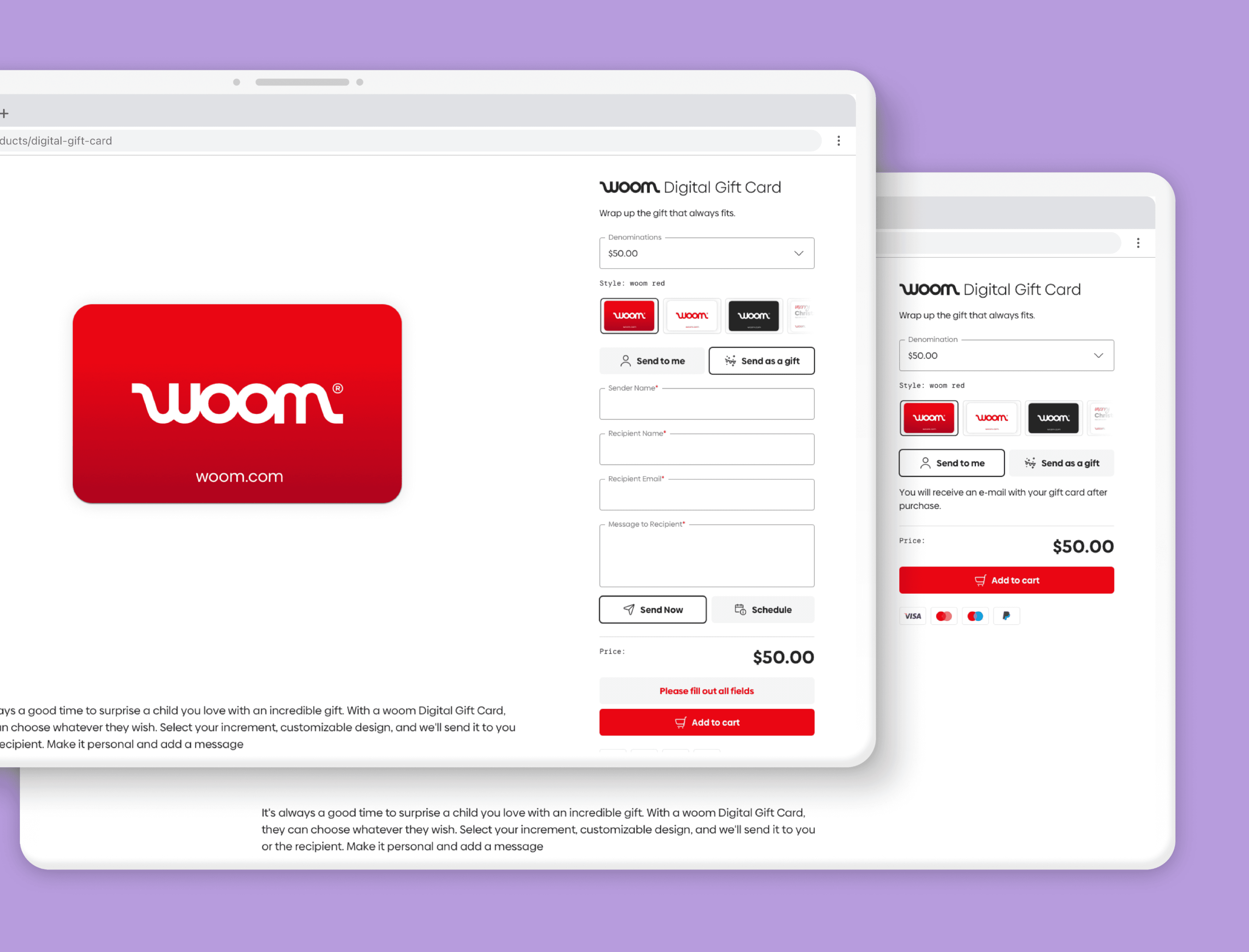 Gift Card Form Input