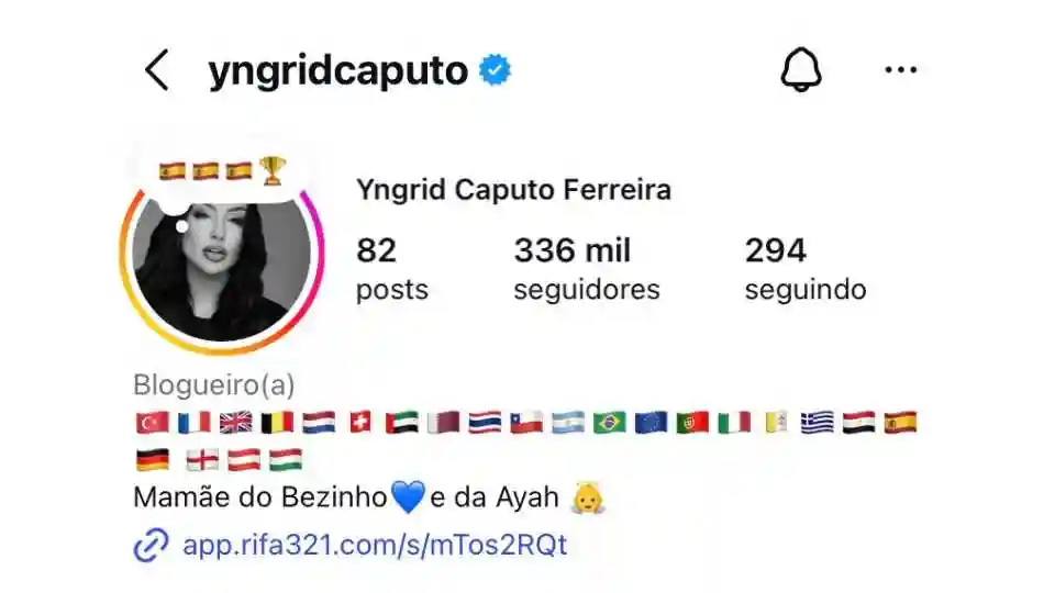Perfil de Instagram de hóspede influencer  - Sítio A&J