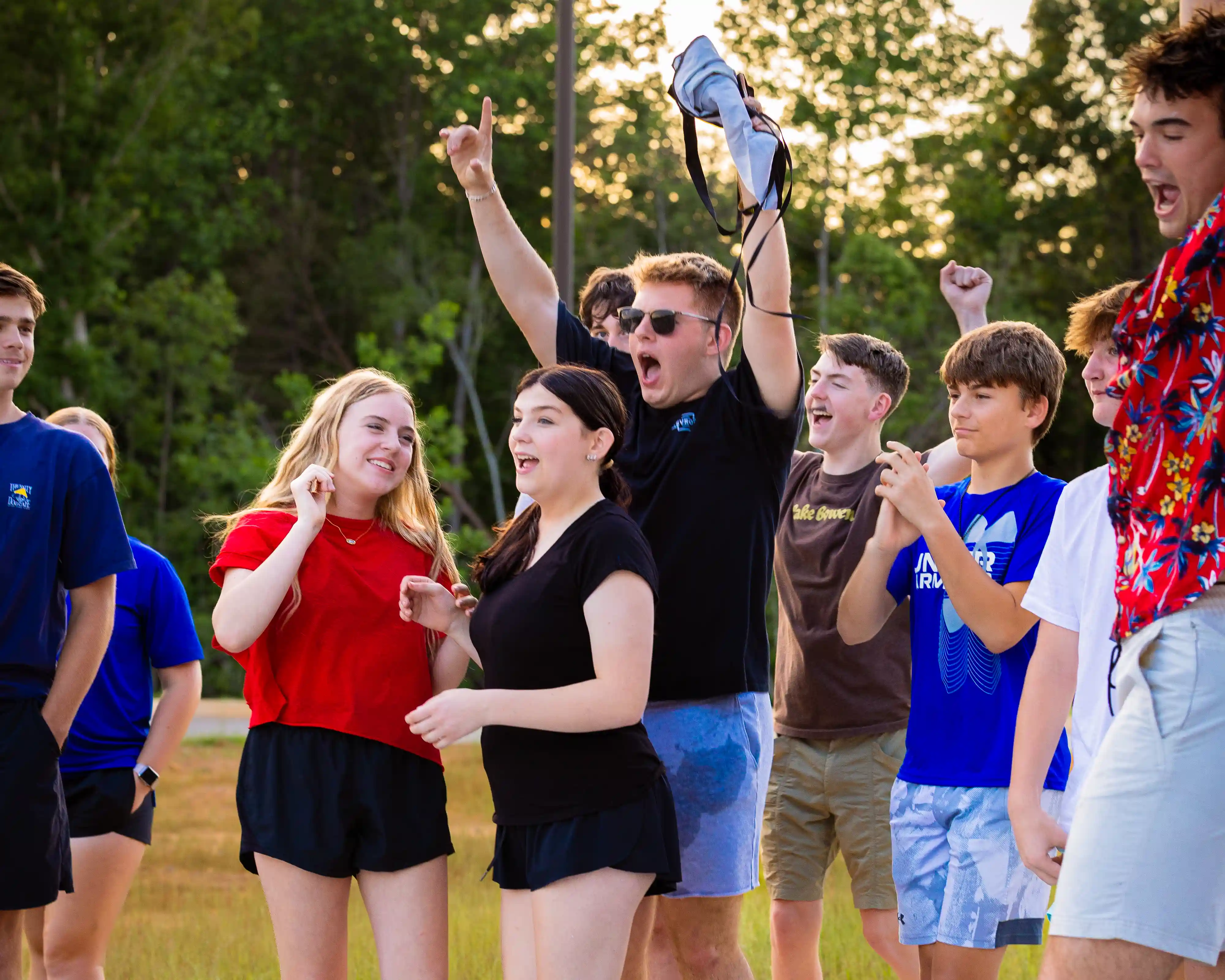 Students hyped up during outdoor game