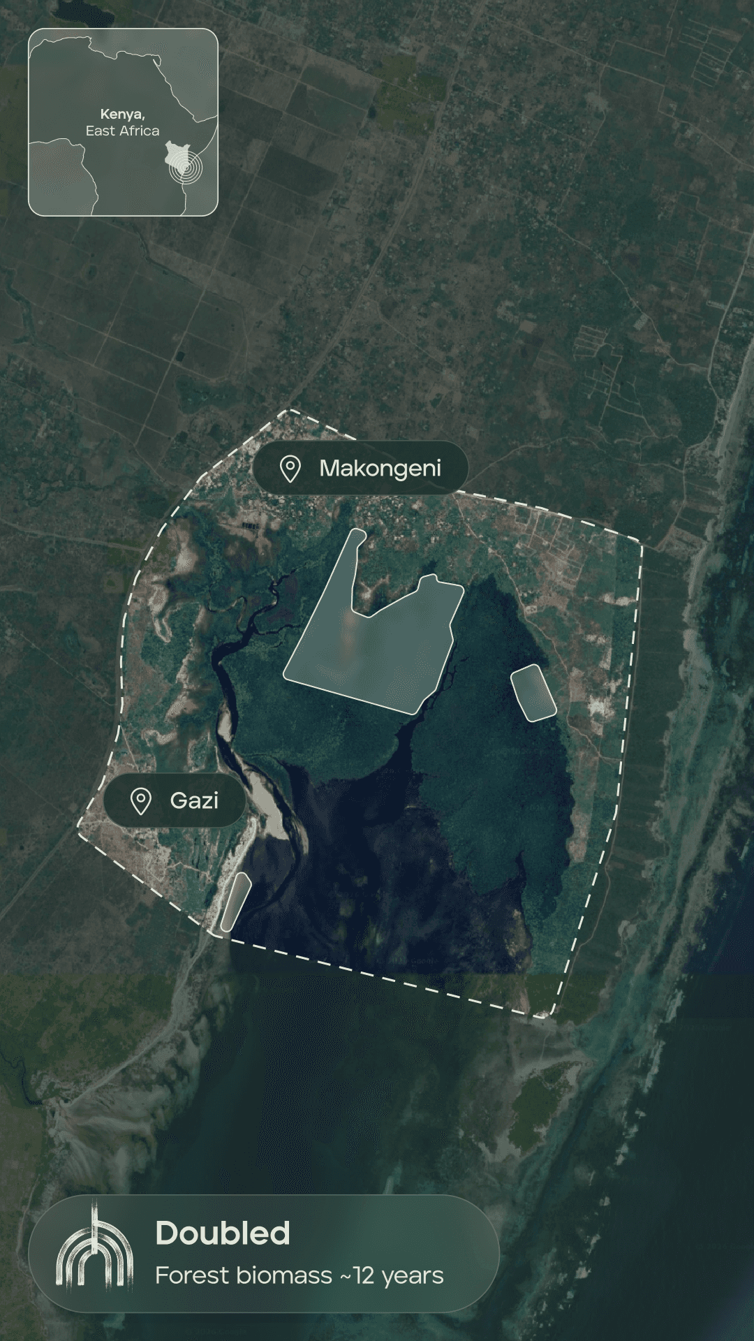 Map of Gazi bay, Kenya