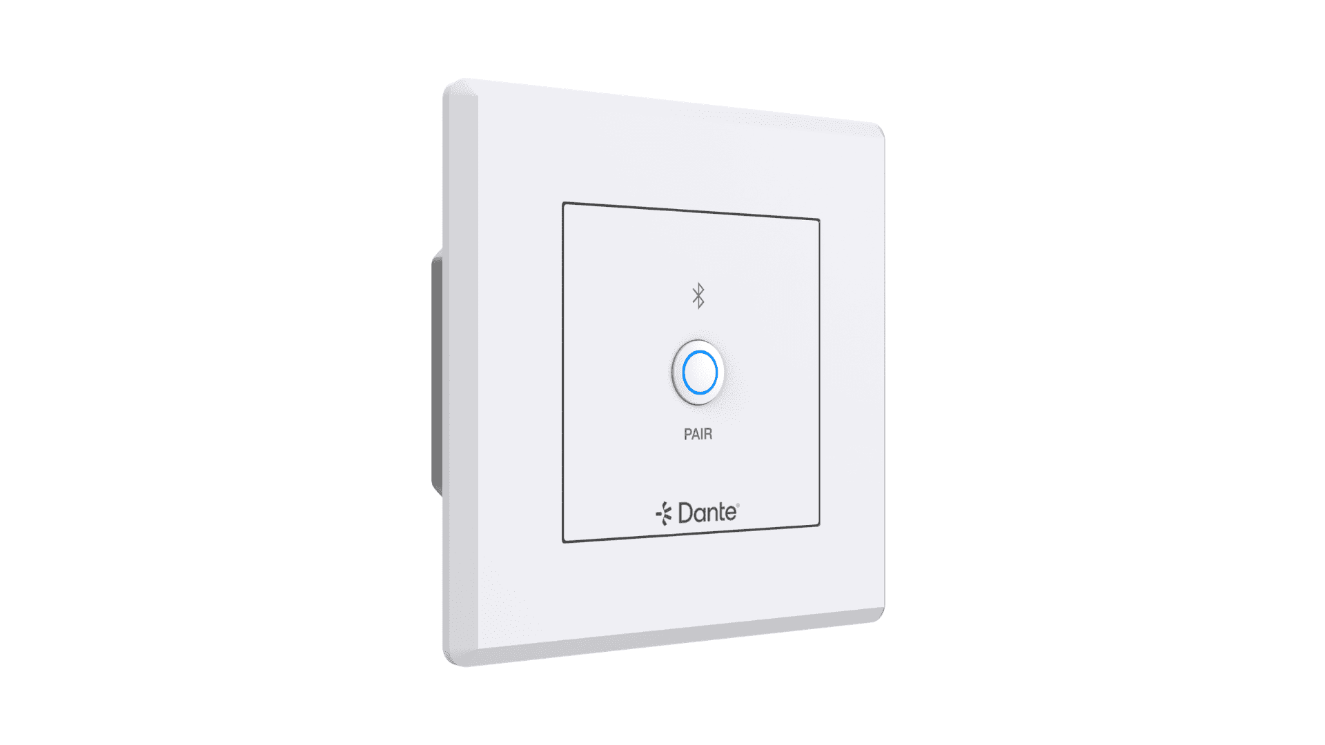 White wall plate with Bluetooth pairing button