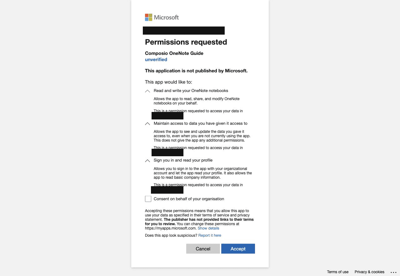 Microsoft permission details