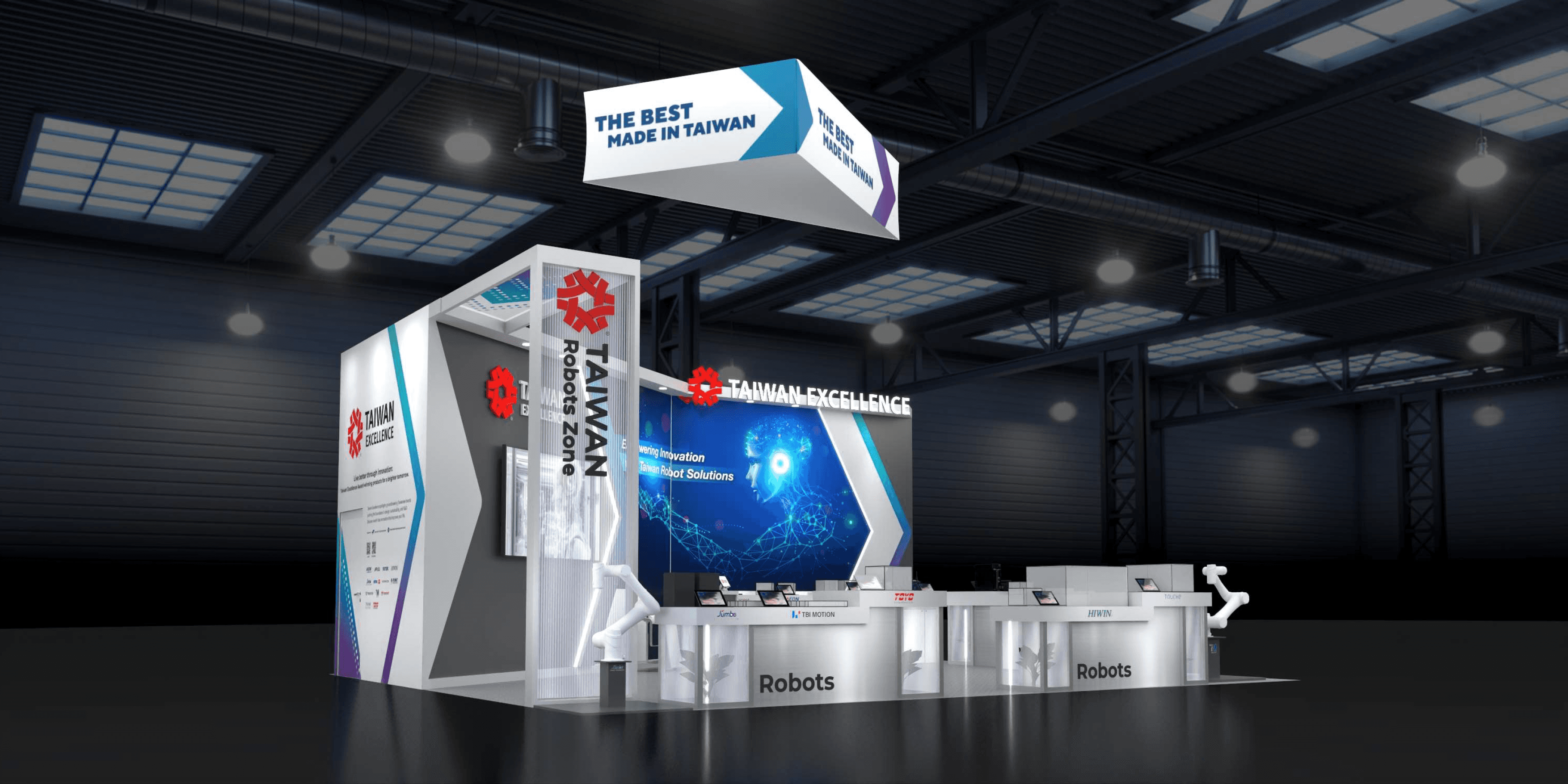 Trade show booth graphics production and brand presentation deliverables included in scope