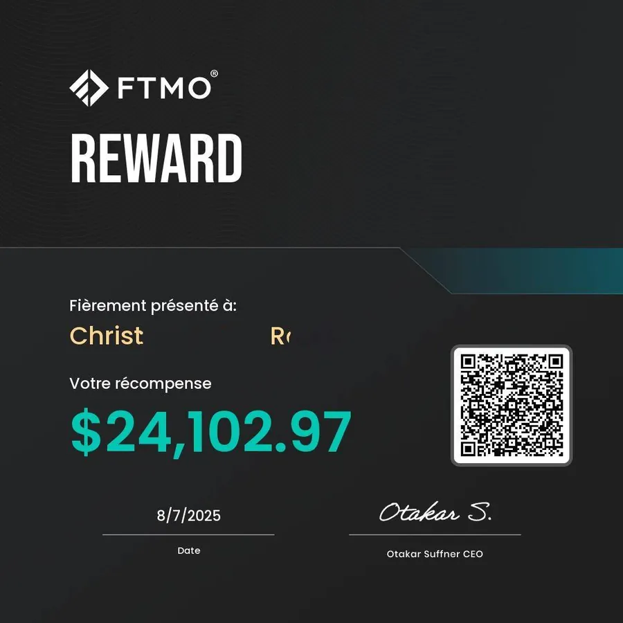 Preuve de payout FTMO d'un membre LST
