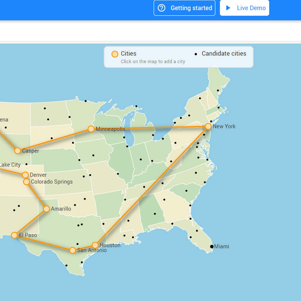 Map of the united states.