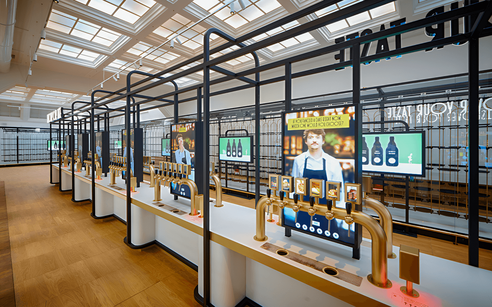 Interaktív sörkóstoló állomás a Belgian Beer World Experience során.