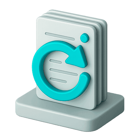 Document with teal refresh arrow