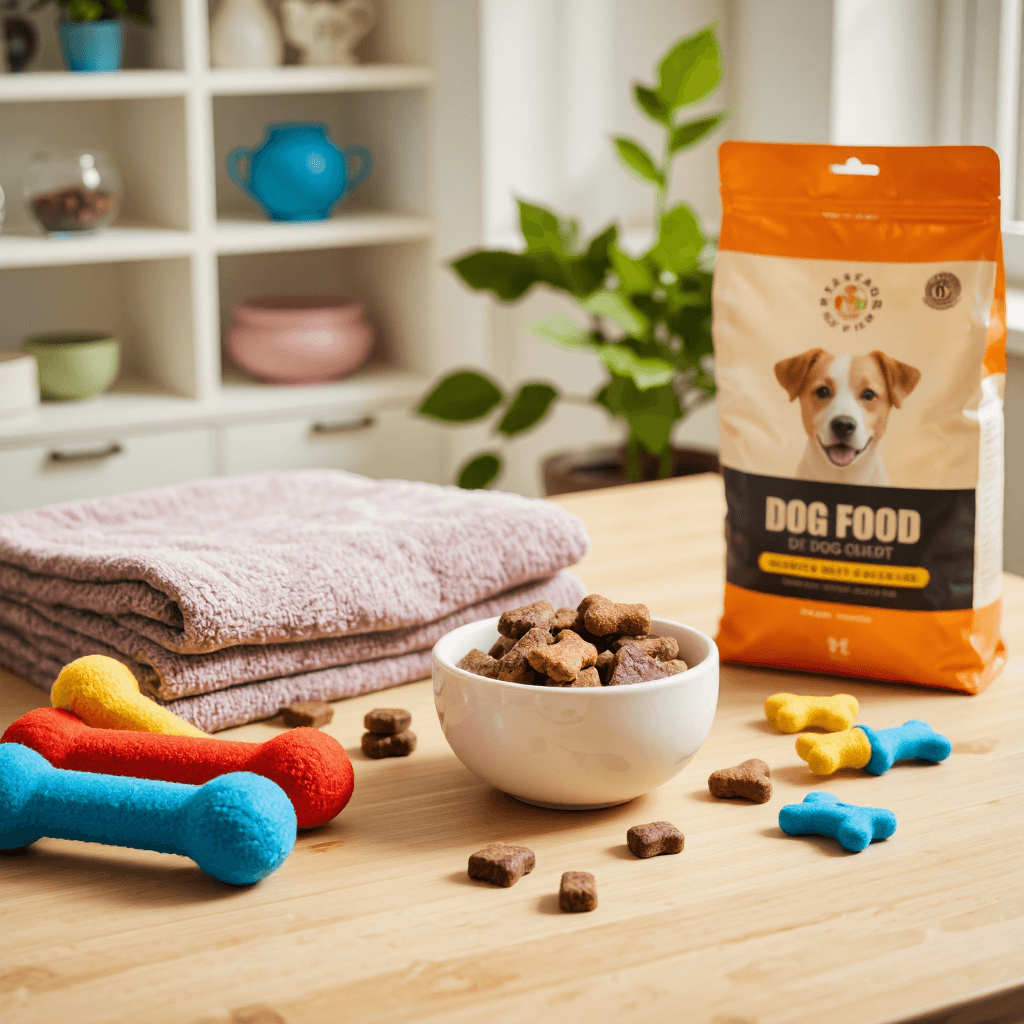 product photography of bag of dog food